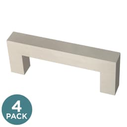Liberty Modern Square Bar Pull, 3" (76mm), Stainless Steel, 4 pack - P41778C-SS-SP