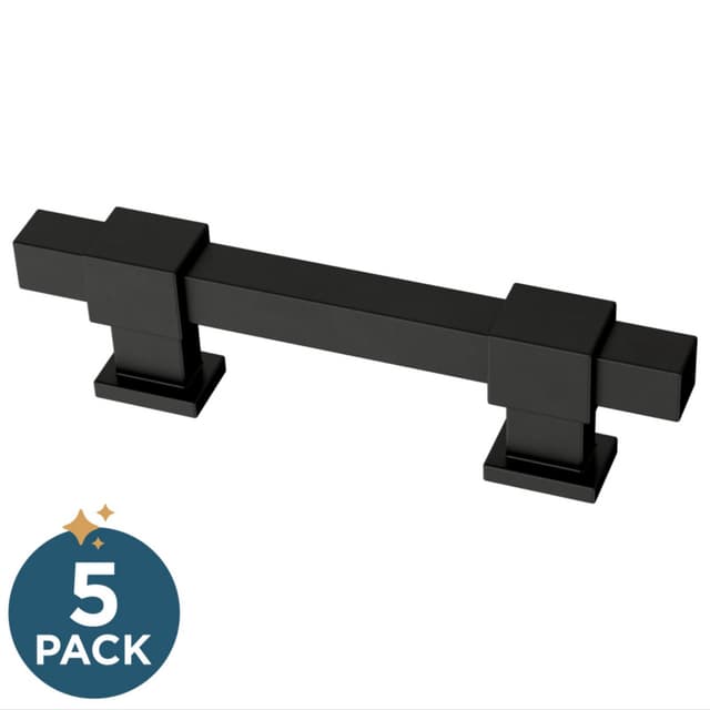 Franklin Brass Adjusta-Pull(TM) Square Bar Pull, 1-3/8"-4" (35/102mm), Matte Black, 5 pack - P44367-FB-B