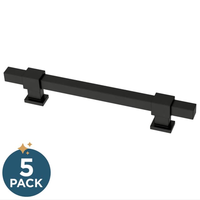 Franklin Brass Adjusta-Pull(TM) Square Bar Pull, 1-3/8"-6-5/16"(35/160mm), Matte Black, 5 pack - P44368-FB-B