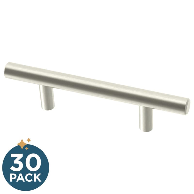Franklin Brass Simple Round Bar Pull, 3" (76mm), Stainless Steel, 30 pack - P46640K-SS-B2