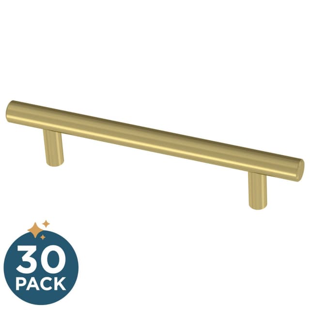 Franklin Brass Simple Round Bar Pull, 3-3/4" (96mm), Satin Gold, 30 pack - P46641K-523-B3