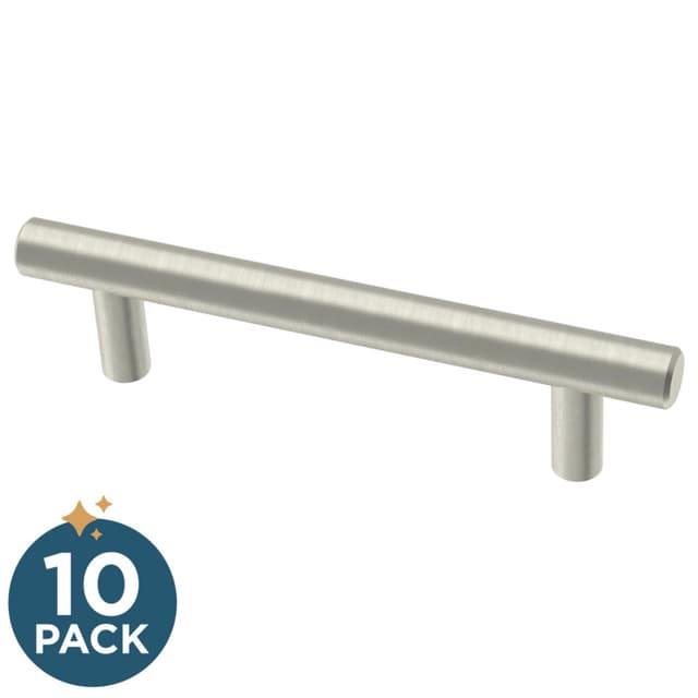 Franklin Brass Simple Round Bar Pull, 3-3/4" (96mm), Stainless Steel, 10 pack - P46641K-SS-B