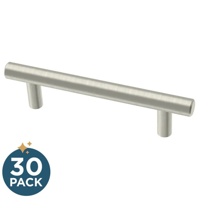 Franklin Brass Simple Round Bar Pull, 3-3/4" (96mm), Stainless Steel, 30 pack - P46641K-SS-B2