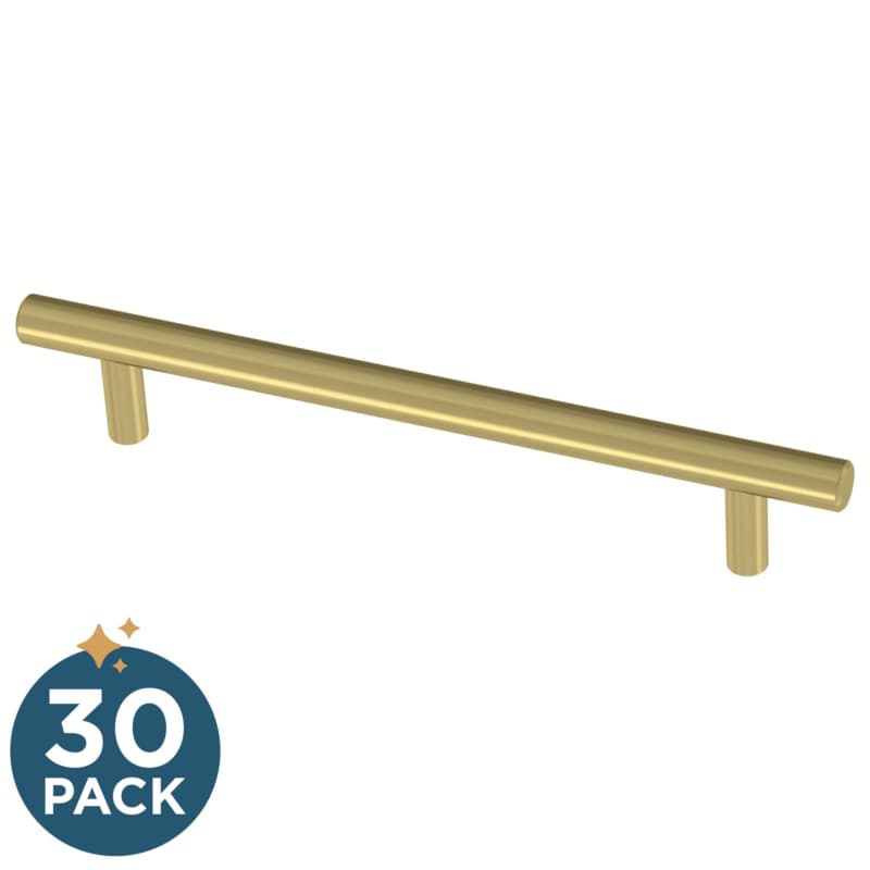 Franklin Brass Round Bar Pull 5-1/16" (128 mm) Center to Center, Satin Gold, P46642K-523-B3