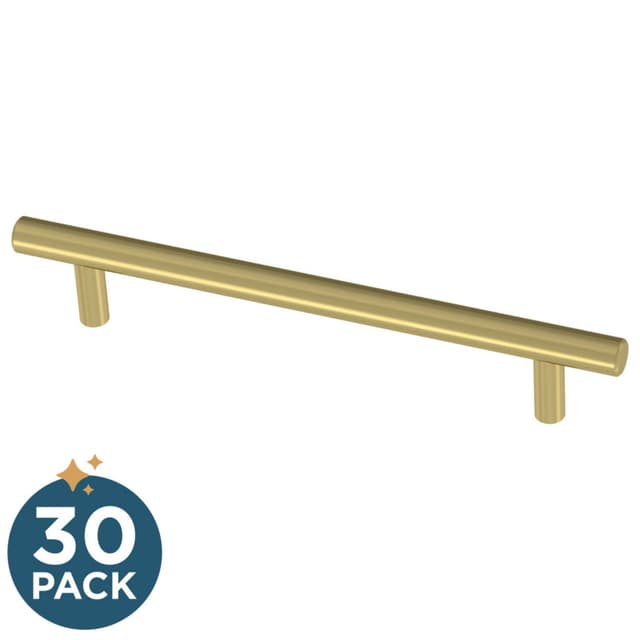 Franklin Brass Simple Round Bar Pull, 5-1/16" (128mm), Satin Gold, 30 pack - P46642K-523-B3
