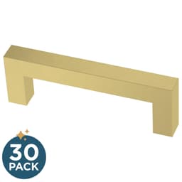 Franklin Brass Simple Modern Square Bar Pull, 3" (76mm), Satin Gold, 30 pack - P46644K-523-B3