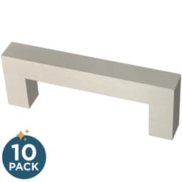 Franklin Brass Simple Modern Square Pull, 3" (76mm), Stainless Steel, 10 pack - P46644K-SS-B