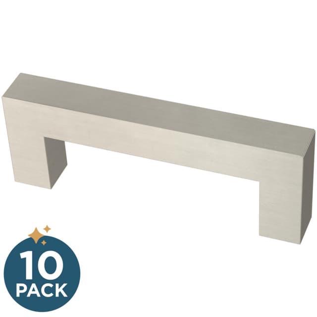 Franklin Brass Simple Modern Square Pull, 3" (76mm), Stainless Steel, 10 pack - P46644K-SS-B