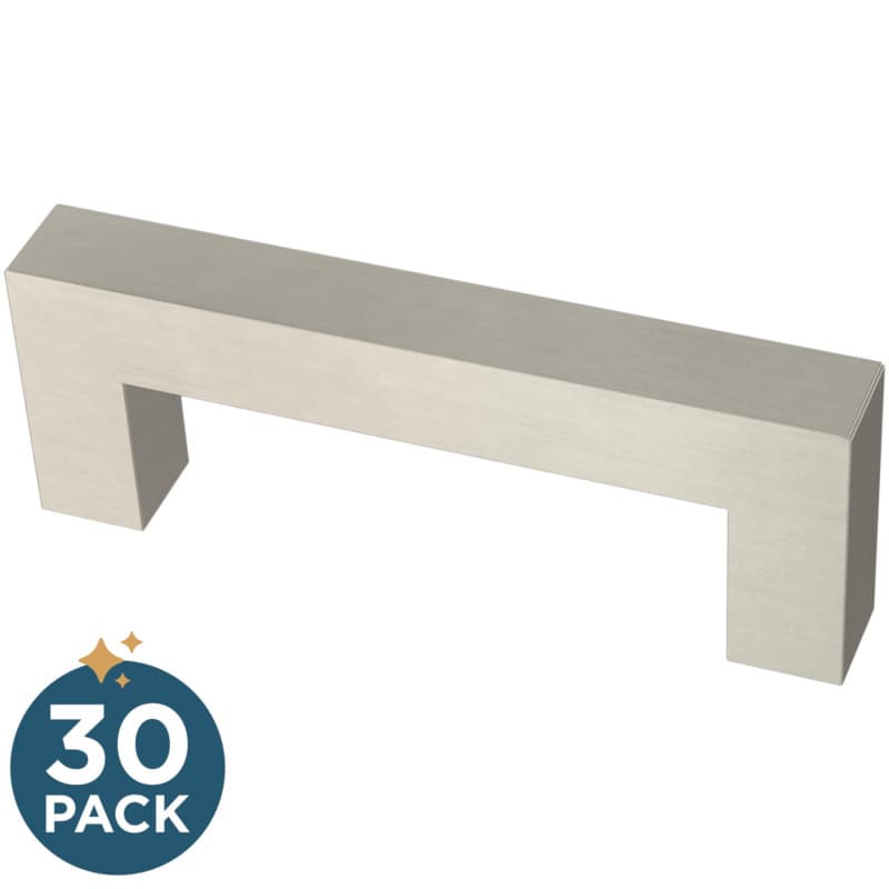 Franklin Brass Simple Modern Square Pull, 3" (76mm), Stainless Steel, 30 pack - P46644K-SS-B2