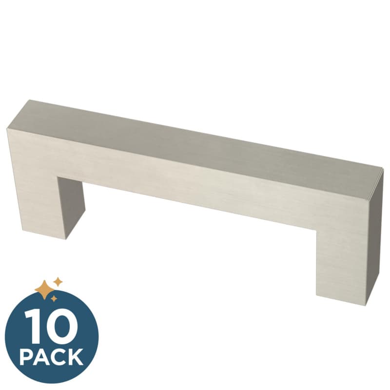 Franklin Brass Simple Modern Square Pull, 3" (76mm), Stainless Steel, 10 pack - P46644K-SS-SP