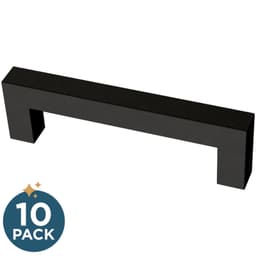 Franklin Brass Simple Modern Square Pull, 3-3/4" (96mm), Matte Black, 10 pack - P46645K-FB-B