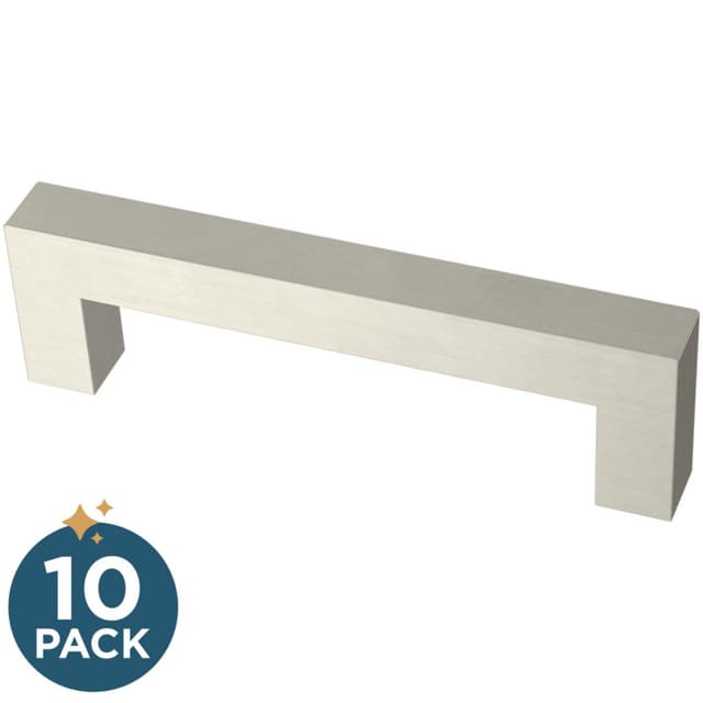 Franklin Brass Simple Modern Square Pull, 3-3/4" (96mm), Stainless Steel, 10 pack - P46645K-SS-B