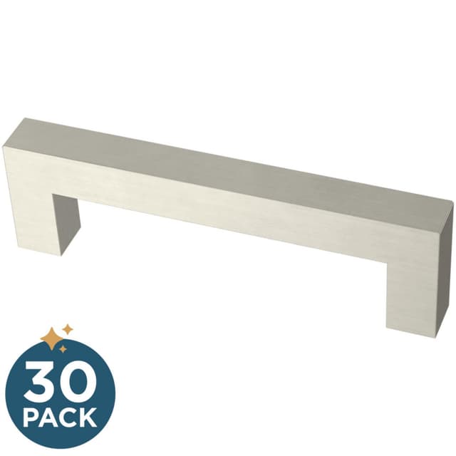 Franklin Brass Simple Modern Square Pull, 3-3/4" (96mm), Stainless Steel, 30 pack - P46645K-SS-B2