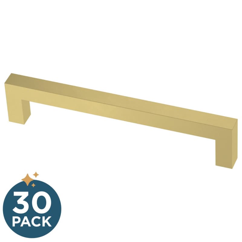 Franklin Brass Square Bar Pull 5-1/16" (128 mm) Center to Center, Satin Gold, P46646K-523-B3