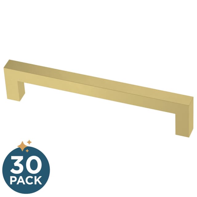 Franklin Brass Simple Modern Square Bar Pull, 5-1/16" (128mm), Satin Gold, 30 pack - P46646K-523-B3