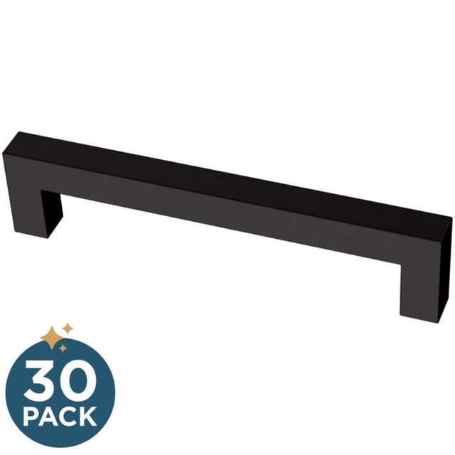 Franklin Brass Simple Modern Square Pull, 5-1/16" (128mm), Matte Black, 30 pack - P46646K-FB-B2
