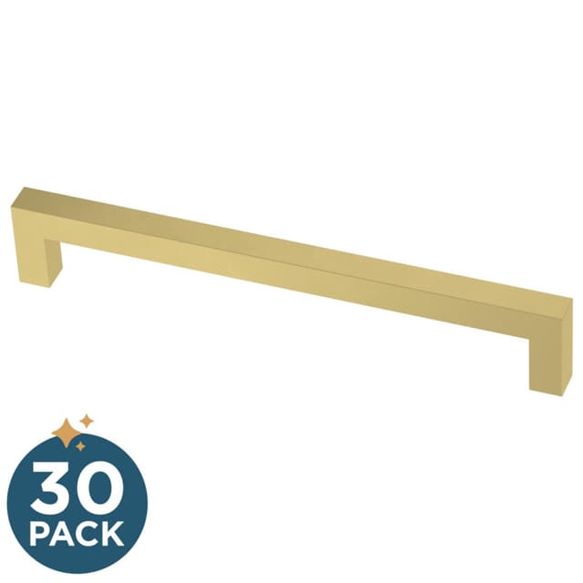 Franklin Brass Simple Modern Square Bar Pull, 6-5/16" (160mm), Satin Gold, 30 pack - P46647K-523-B3