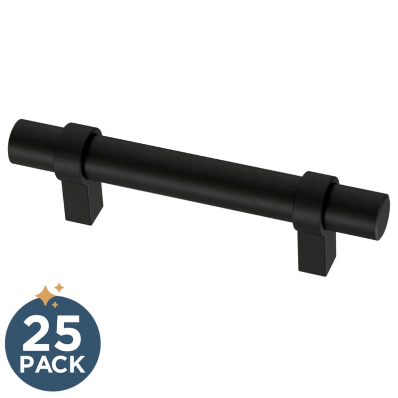 Liberty Simple Wrapped Bar Pull, 3" (76mm), Matte Black, 25 pack - P46649K-FB-R