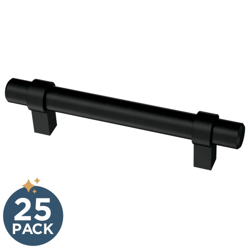 Liberty Simple Wrapped Bar Pull, 3-3/4" (96mm), Matte Black, 25 pack - P46650K-FB-R