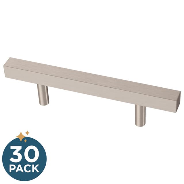 Franklin Brass Simple Square Bar Pull, 3" (76mm), Stainless Steel, 30 pack - P46655K-SS-B2