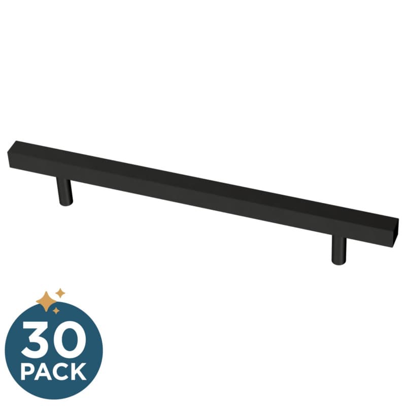 Franklin Brass Simple Square Bar Pull, 6-5/16" (160mm), Matte Black, 30 pack - P46658K-FB-B2