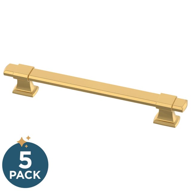 Franklin Brass Adjusta-Pull(TM)Chamfered EdgePull, 1-3/8-6-5/16"(35/160mm), Modern Gold, 5 pack - P49107-117-B