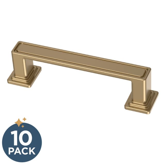 Franklin Brass Recessed Square Pull, 3" (76mm), Champagne Bronze, 10 pack - P49576C-CZ-B