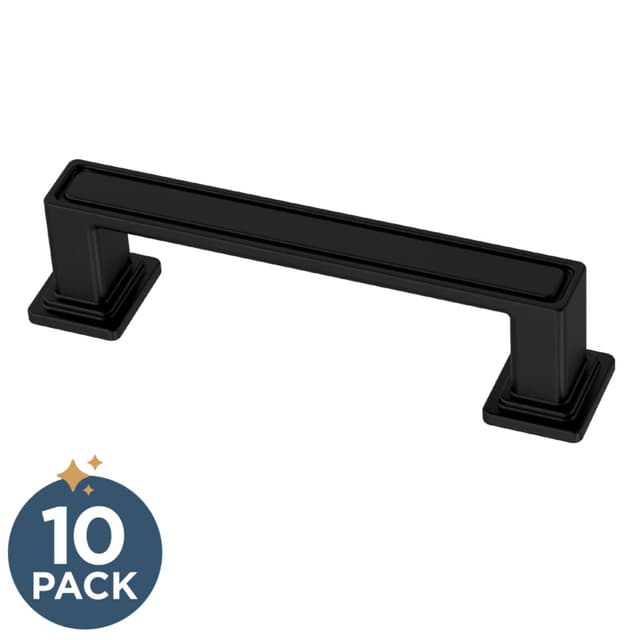 Franklin Brass Recessed Square Pull, 3" (76mm), Matte Black, 10 pack - P49576C-FB-B