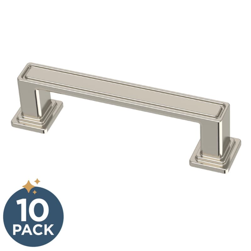Franklin Brass Recessed Square Pull, 3" (76mm), Polished Nickel, 10 pack - P49576C-PN-B