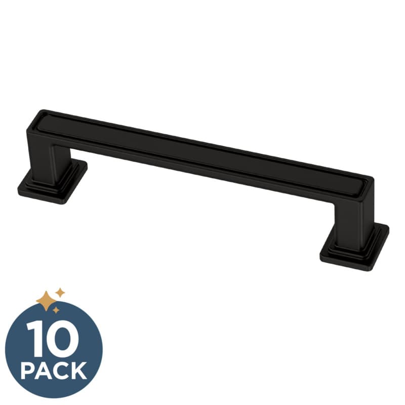 Franklin Brass Recessed Square Pull, 3-3/4" (96mm), Matte Black, 10 pack - P49577C-FB-B