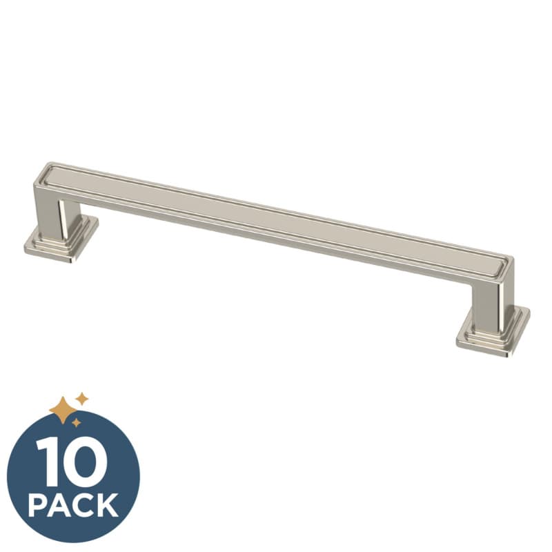 Franklin Brass Recessed Square Pull, 5-1/16" (128mm), Polished Nickel, 10 pack - P49578C-PN-B