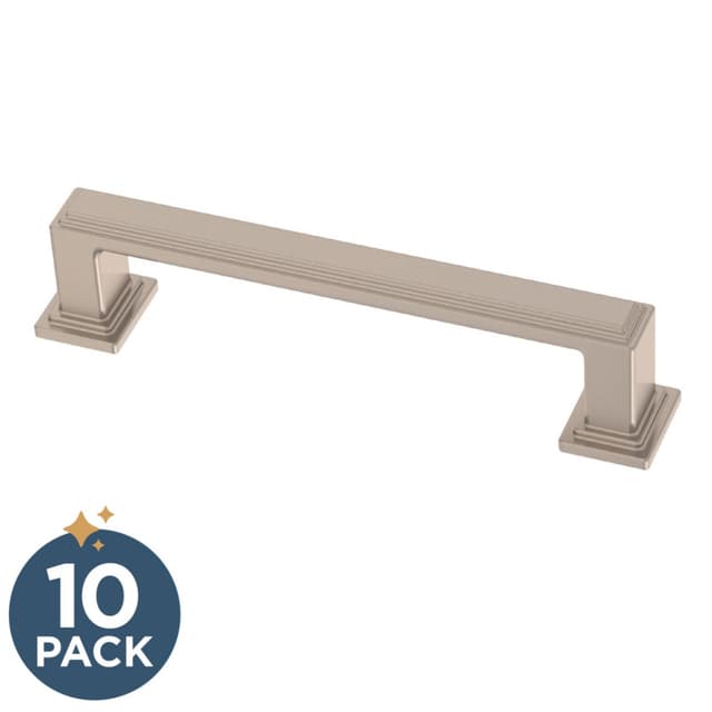 Franklin Brass Stepped Pull, 3-3/4" (96mm), Satin Nickel, 10 pack - P49581C-SN-B