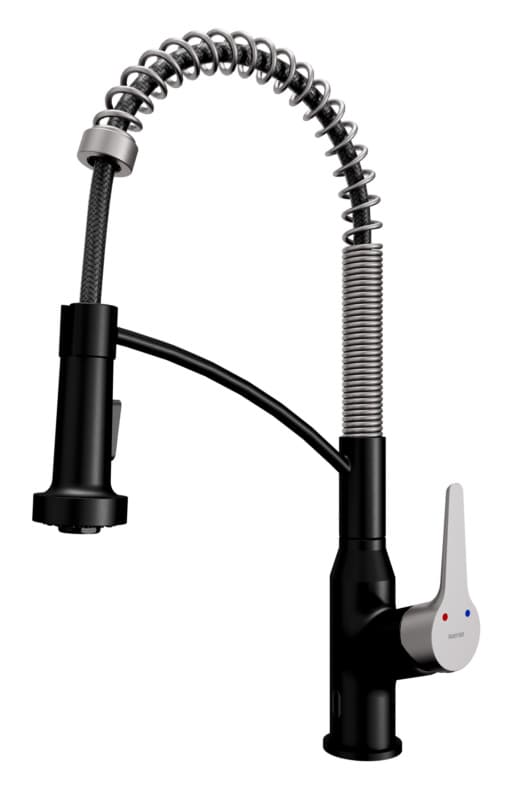 Karran Scottsdale ADA Single Handle Touchless Pull-Down Kitchen Faucet, Matte Black/Spot Free Stainless Steel, KKF215MBSFSS