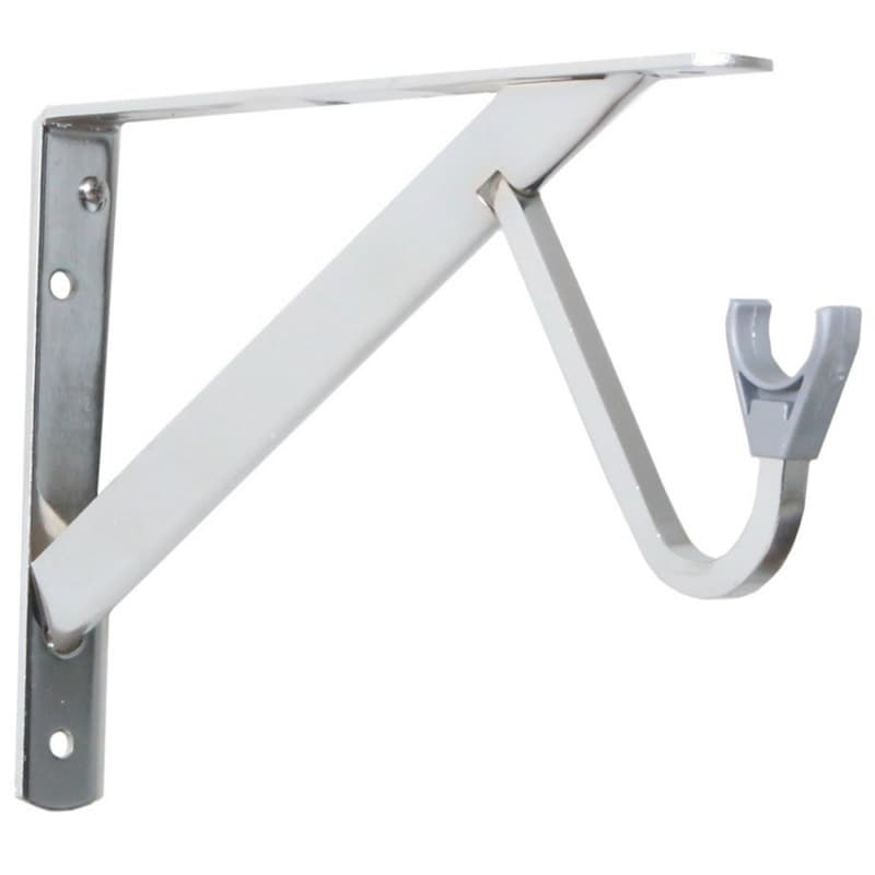 KV Closet-PRO HD 12-11/16" Round Closet Rod and Shelf Bracket, Chrome, RP-0495-CH