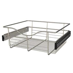Rev-A-Shelf Steel 18"W x 16"D x 7"H Side Mount Satin Nickel Closet Basket, CB-181607SN-3
