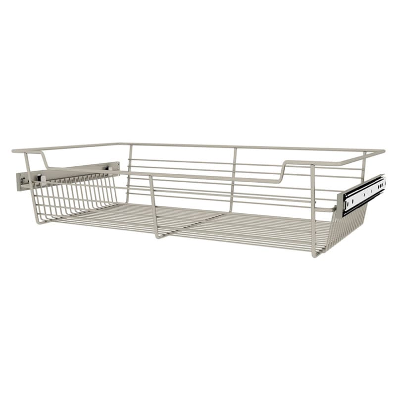 Sidelines 24" x 14" x 5" Pull-Out Closet Basket, Satin Nickel, CBSL-241405SN-3