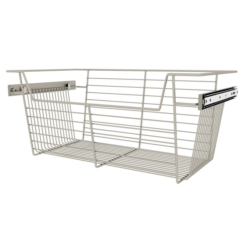 Sidelines Steel 24"W x 14"D x 10"H Side Mount Satin Nickel Closet Basket, CBSL-241410SN-3