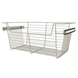 Sidelines Steel 24"W x 14"D x 10"H Side Mount Satin Nickel Closet Basket, CBSL-241410SN-3