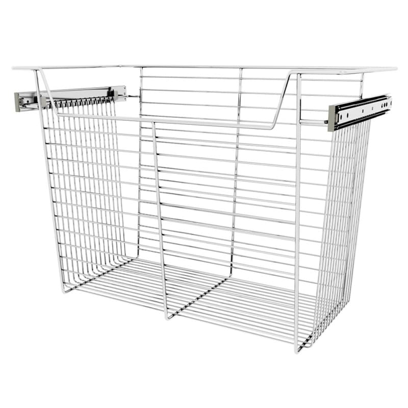 Sidelines 24" x 14" x 17" Pull-Out Closet Basket, Chrome, CBSL-241417CR-3