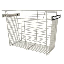 Sidelines Steel 24"W x 14"D x 17"H Side Mount Satin Nickel Closet Basket, CBSL-241417SN-3