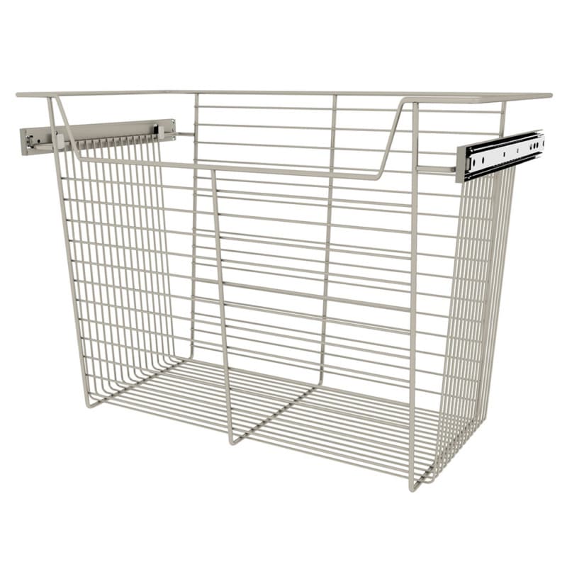 Sidelines 24" x 14" x 17" Pull-Out Closet Basket, Satin Nickel, CBSL-241417SN-3