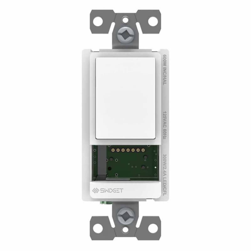 Swidget T921 120VAC 300W/600W On/Off Standard Switch without Insert, 2.8", White