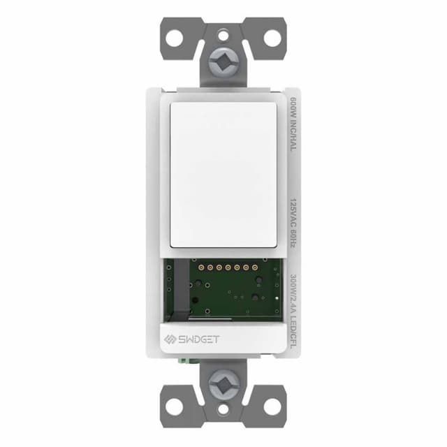 Swidget T921 120VAC 300W/600W On/Off Standard Switch without Insert, 2.8", White