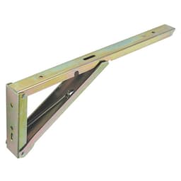 10" Folding Shelf Bracket, Yellow Zinc Finish