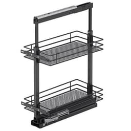 Vauth-Sagel 8-1/4" 2-Tier Saphir Pullout Basket with Soft Close, Carbon Steel Gray