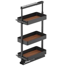Vauth-Sagel 8-1/4" 3-Tier Planero Pullout Basket with Soft Close, Walnut