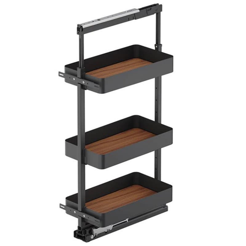 Vauth-Sagel 8-1/4" 3-Tier Planero Pullout Basket with Soft Close, Walnut