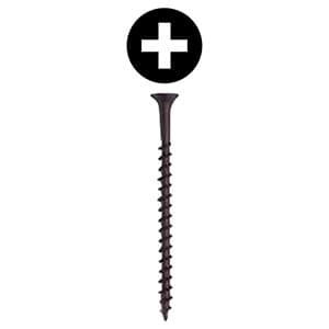 Würth #8 x 2-1/2" Bugle Head Drywall Screw Phillips Drive - Sharp Point Coarse Thread Black, 3670000264961 2500 - 2500/Box