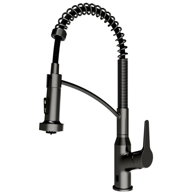 Karran Scottsdale ADA Single Handle Touchless Pull-Down Kitchen Faucet, Spot Free Gunmetal Grey, KKF215SFGG