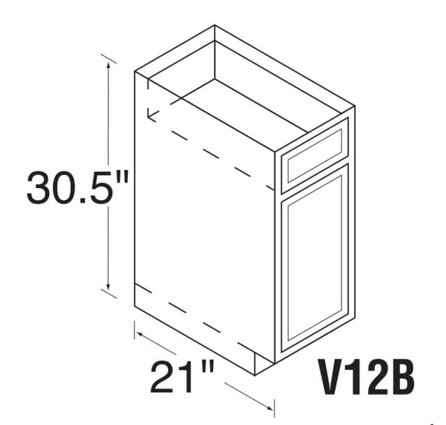 DWhite Beech Recessed Panel Door Vanity Base Cabinet